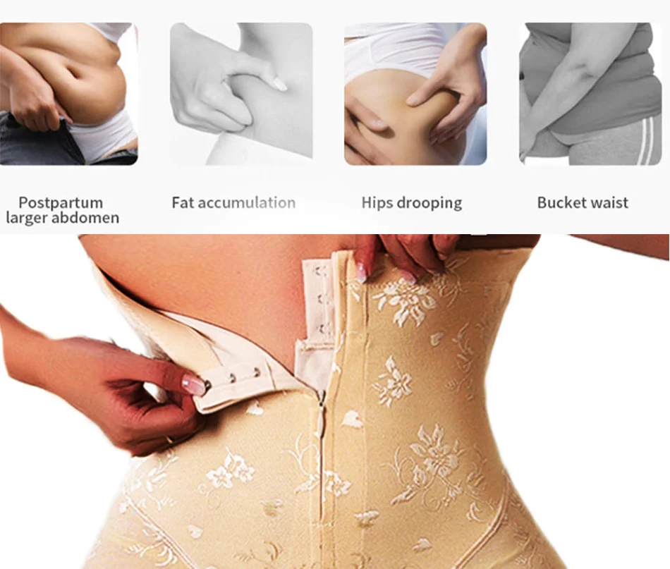 Sexy Lace Shapers Women Zipper High Waist Trainer Belly Control Body Shaper Panties Belt Control Underwear Slimming Shapewear strapless shapewear