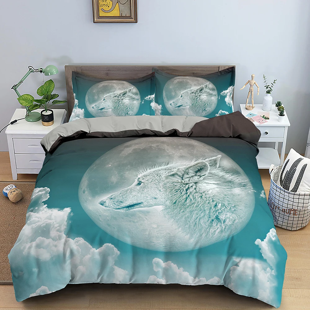 

Moon 3D Printing Bedding Set Cartoon Bedspread Bedclothes Single Twin Full Queen King Size Children's Boy Bedroom Bed Luxury