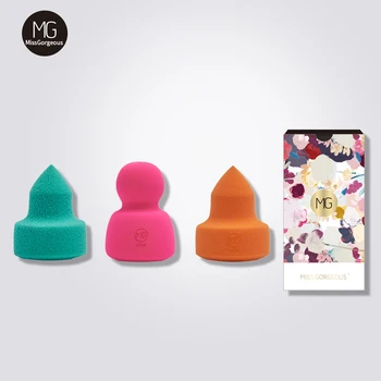 

Miss Gorgeous 3pc Makeup Sponge Set Cosmetic Puff Beauty Belleza Foundation Concealer Make Up Sponge Tools Green Rose Red Orange