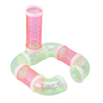 

Small Animal Cage Tubes Pet Hamster Tunnels Toy Acrylic Transparent Tube Hamster Pipe Toys(Random Color)