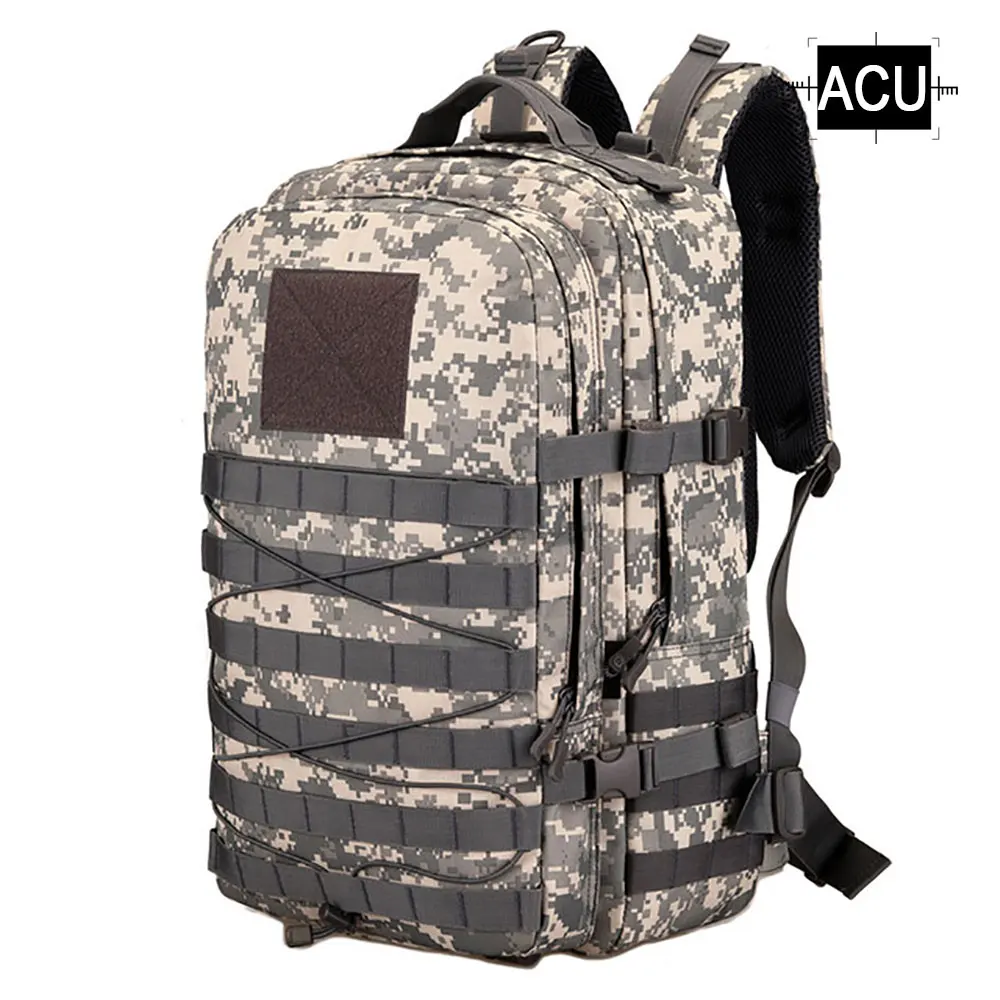 ACU 45L нейлоновый тактический рюкзак, военный армейский уличный рюкзак, мужской походный тактический рюкзак, походный спортивный рюкзак, сумка для альпинизма - Цвет: ACU