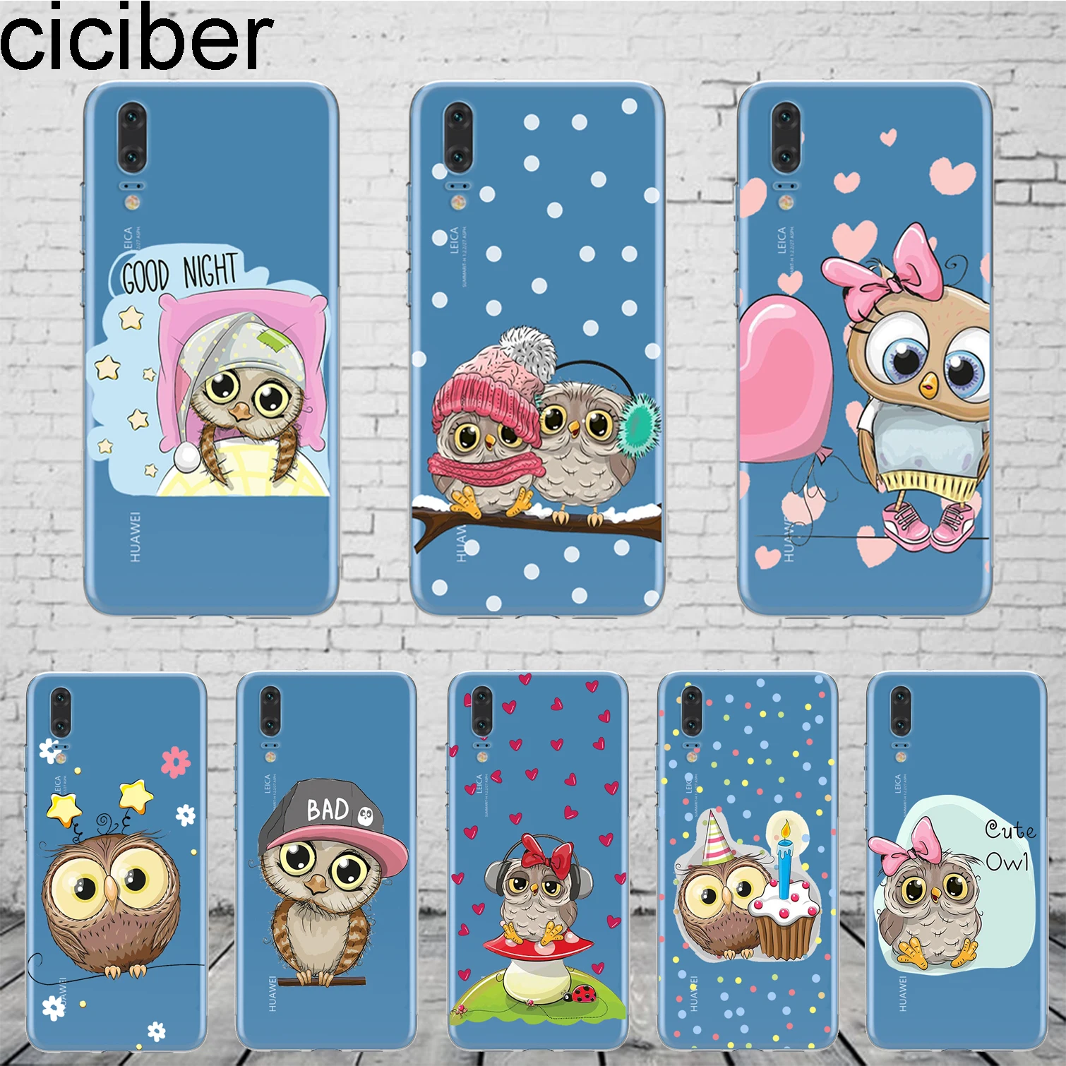 Ciciber милый мультяшный животный Сова для Mate 20 10 9 Lite Pro X 2017 Fundas Huawei P 8 Plus чехол