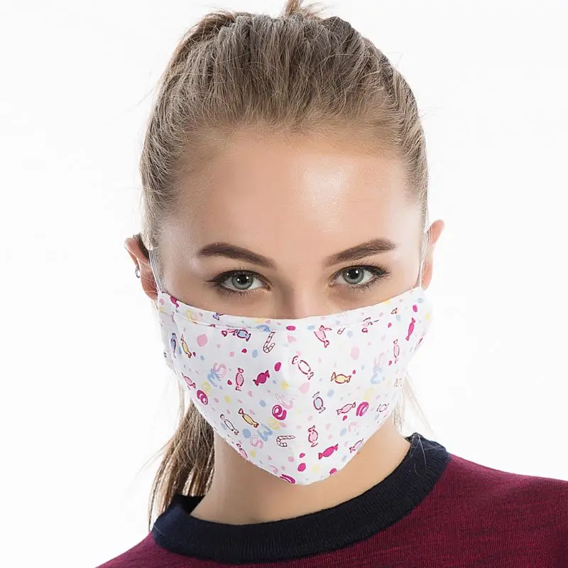 Унисекс Хлопок Моющиеся рот маска Активированный уголь пылезащитный PM2.5