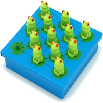 

Plastic Toy Cartoon Animal Peg Solitaire Frog Jumping Game Intelligence Checkers Funny Chess Best Birthday Gift Set