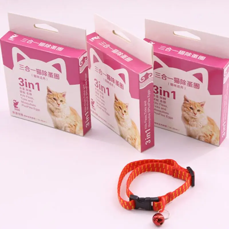 

3 In 1 Cat Anti-mosquito Anti-lice Neck Strap Collar Adjustable Flea Collar With Bell Orange Pet Accessories Kitten Collier Chat