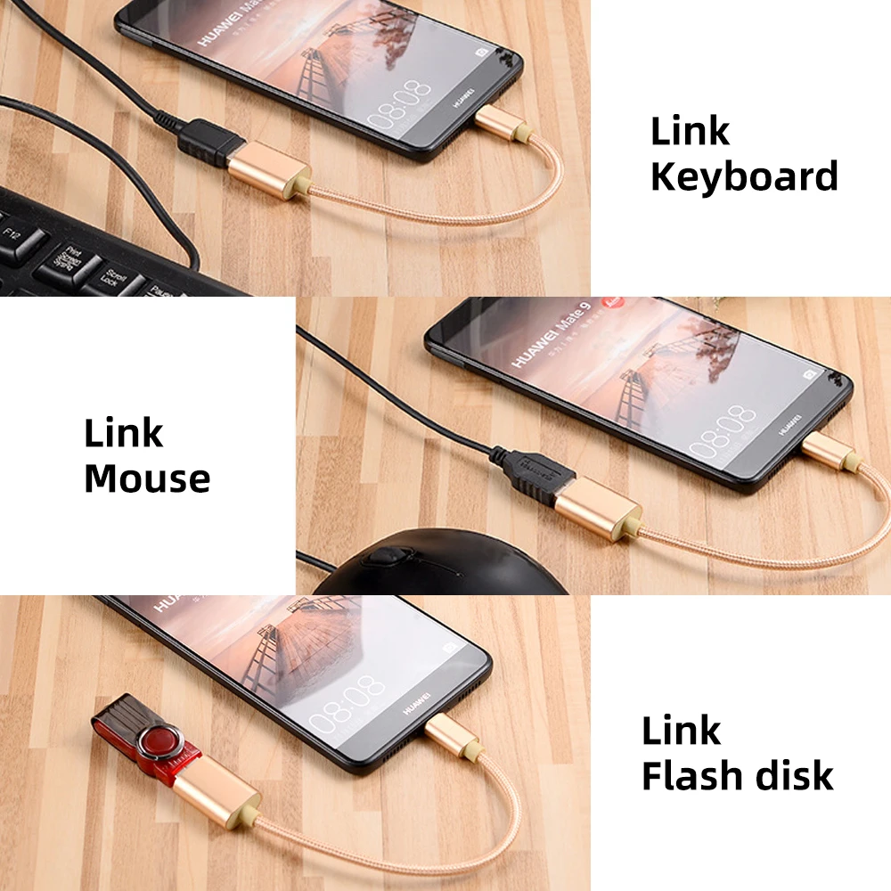 Кабель адаптер FONKEN Type C USB OTG для Samsung Galaxy Note 9 Xiaomi 8 Huawei Mate20 MacBook мышь геймпад