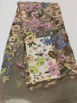 

Beautiful sequins flowers embroidery French mesh African lace Nigeria lace fabric for DIY apparel fabric dress skirt fabric