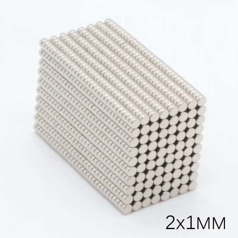1000 шт 2x1 мм NdFeB маленький круглый супер сильный магнит Мощный Неодимовый N35 Редкоземельные постоянные магниты для рукоделия диск