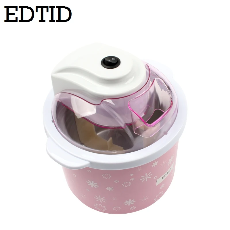 EDTID электрическая мини-машина для мороженого 1.5L Бытовая Автоматическая DIY мягкая замороженная фруктовая десертная мороженое для приготовления молочного коктейля с морозильной камерой EU - Цвет: Mechanical model