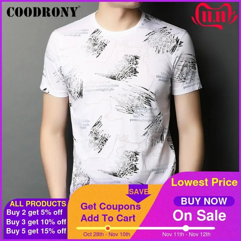

COODRONY Streetwear Fashion Pattern T Shirt Men Spring Summer Short Sleeve T-Shirt Ice Cool Tops Hawaii Tee Shirt Homme C5040S