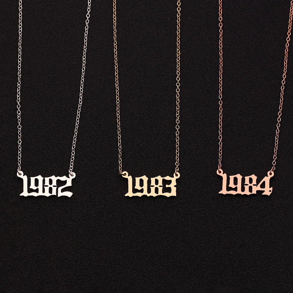 1980-1999-2019 Year Number Necklaces for Women Custom Birthday Gift from | Украшения и аксессуары