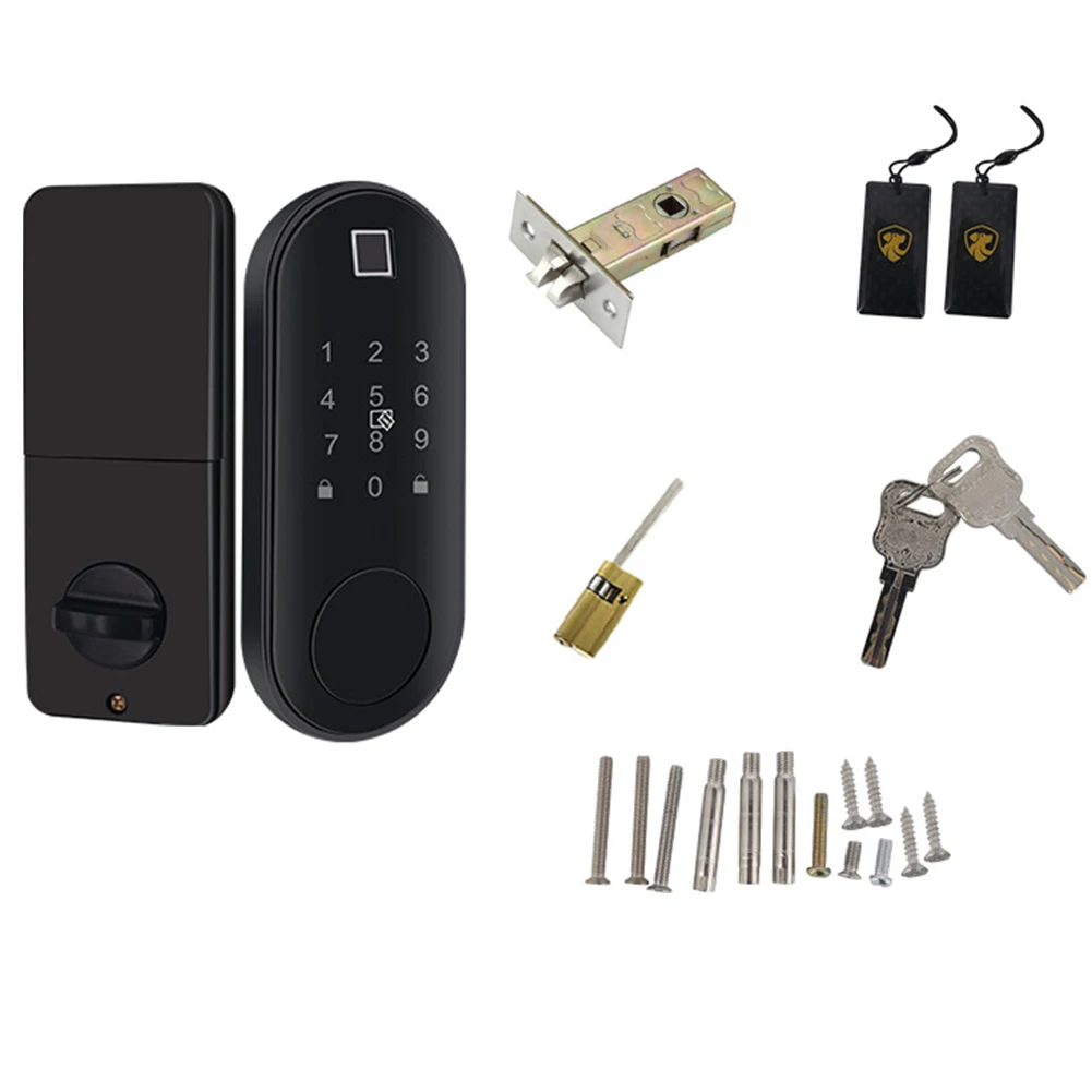 Цинковый сплав на батарейках, отпечаток пальца, для домашней безопасности, офиса, сенсорный пароль, дверной замок, приложение, клавиатура управления, защита от кражи, Самозащита