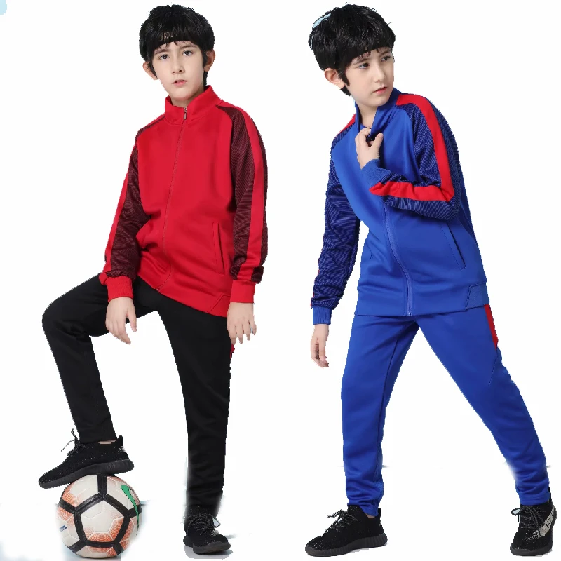 Winter Kids Football Tracksuits Boys And Girls Soccer Jerseys Long