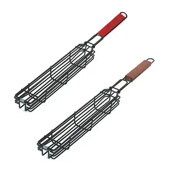 

BBQ Kabob Grilling Basket Skewers Rotisserie Kebab No Stick Basket Cooking BBQ G B85C
