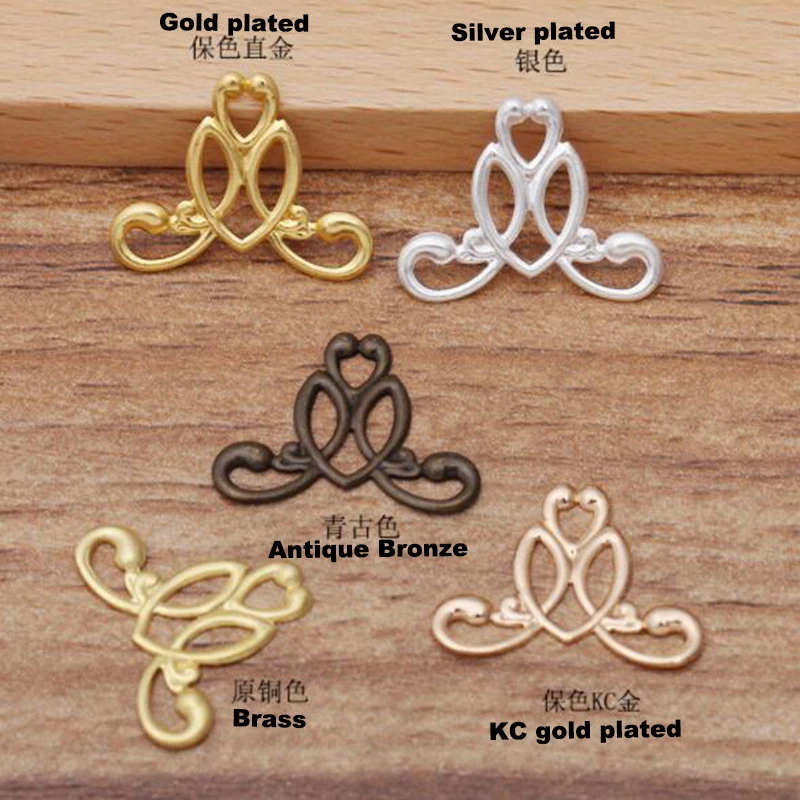 500pcs15x21mmfiligreeflowerwrapsconnectorflowerpiecediyvintagejewelryaccessories