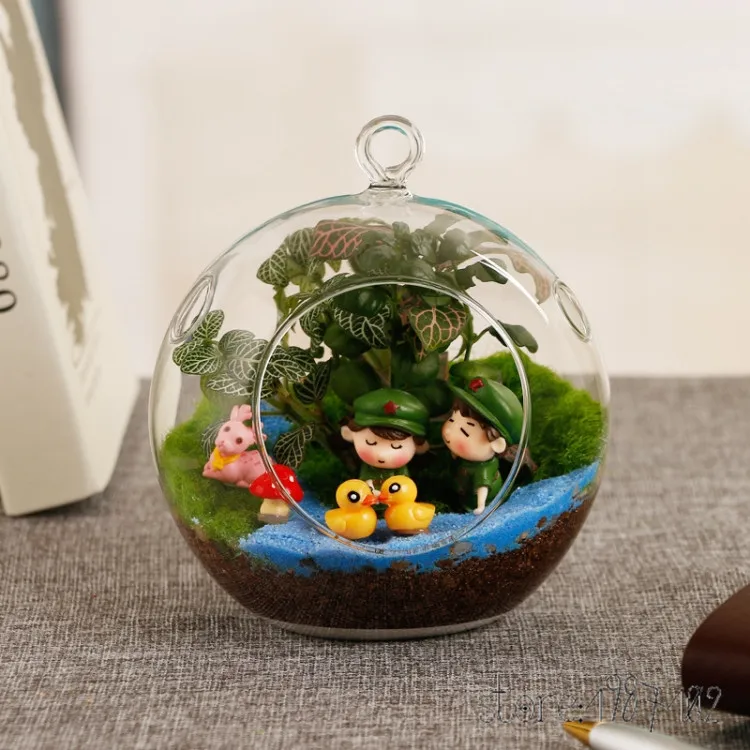 

Nayachic 1pc Clear Globe Shape Round Hanging Glass Vase Bottle Terrarium Flower Container DIY Wedding Home Garden Decoration