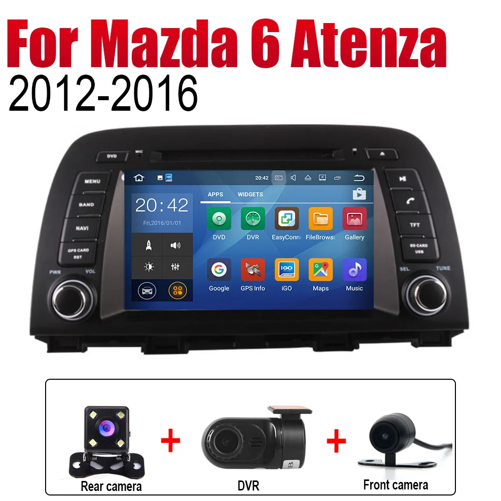 Extra Items ZaiXi Android автомобильный Радио Стерео gps навигация для Mazda 6 Atenza 2012~ Bluetooth wifi 2din автомобильный Радио мультимедийный плеер аудио - Color: Extra Items