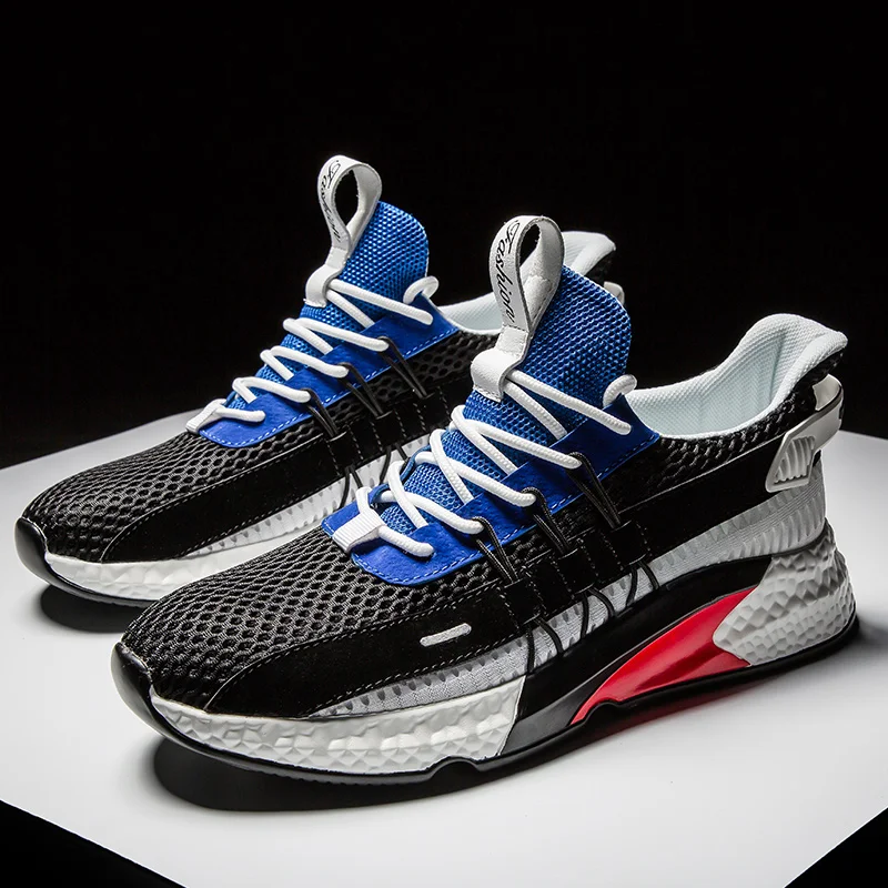 New Men's Running Shoes Fitness Fashion Sneakers Light Man Breathable Lace Up Jogging Shoes Cushioning Outdoor Gym Sports Shoes