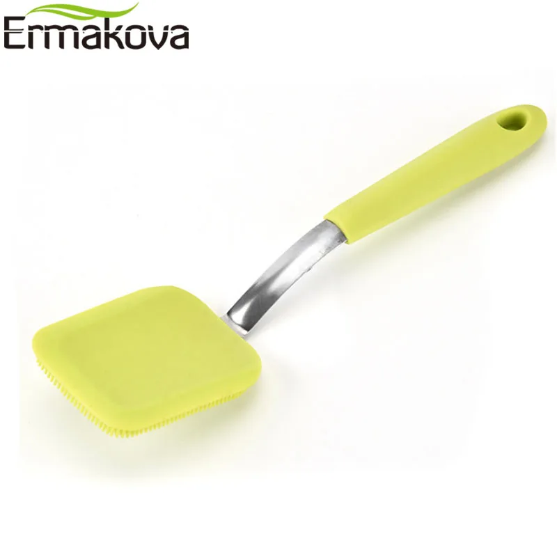 Ермакова силиконовая кухонная посуда щетка Антибактериальная скраб скруббер Чистящая губка с ручкой для мытья посуды гаджет инструмент