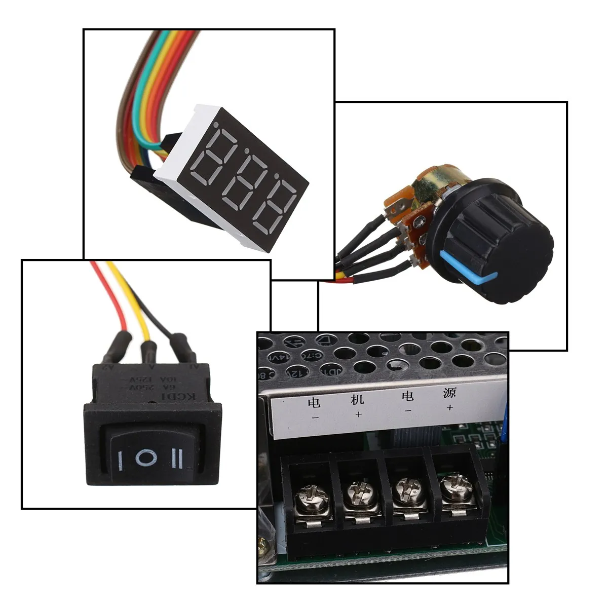 

DC10-50V 60A 3000W Reversible DC Motor Speed Controller PWM Control 12V 24V 36V 48V Forward-Stop-Reversal Brake Digital Display