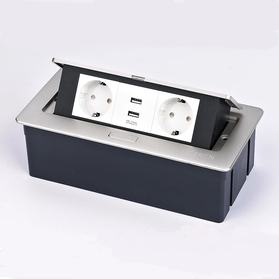 

20v usb sockets DE FR standard Hidden Type Soft POP UP Outlet For kitchen Meeting Room table pop up socket