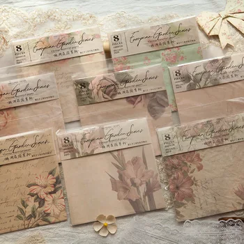 

8 Packs 6PCS The Great Mansion Vintage Floral Design DIY Decoration Paper Set 165mm*165mm Free Shipping