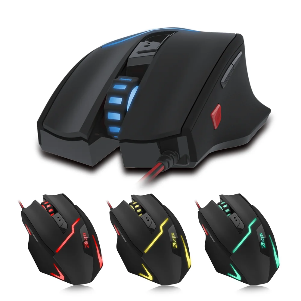 Zelotes 7200 Dpi Usb Wired Gaming Mouse Adjustable Usb