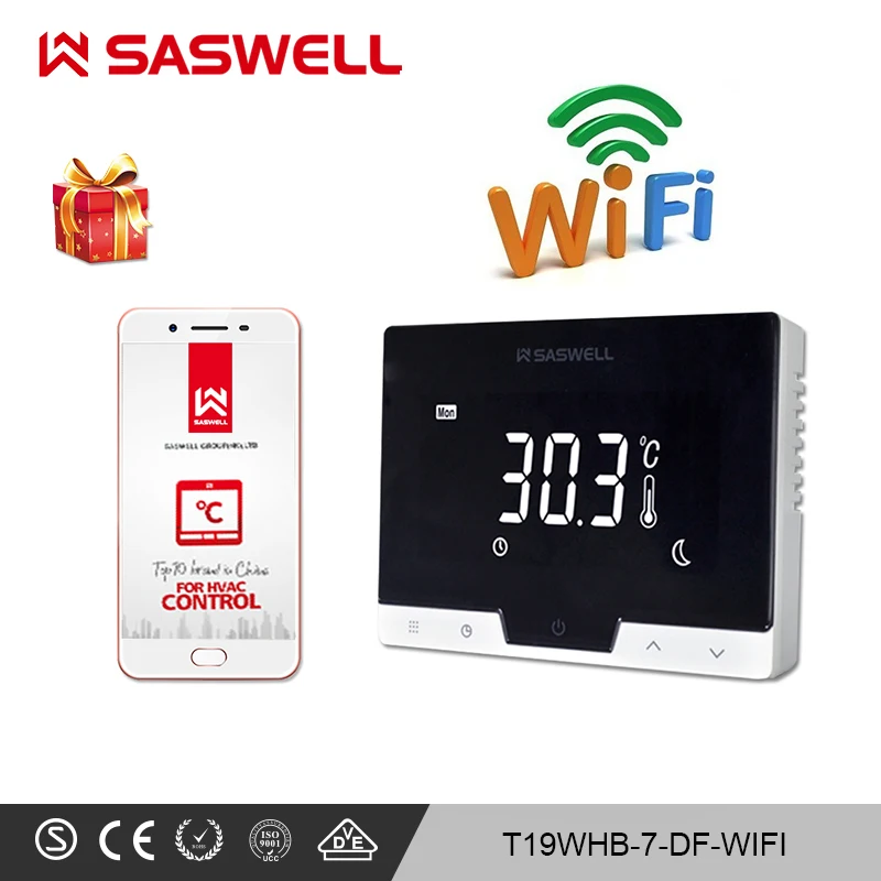 Saswell Wifi Smart Thermostat Controller For Gas Boiler Room Thermostat Weekly Programmable Work With Scu210de 209de