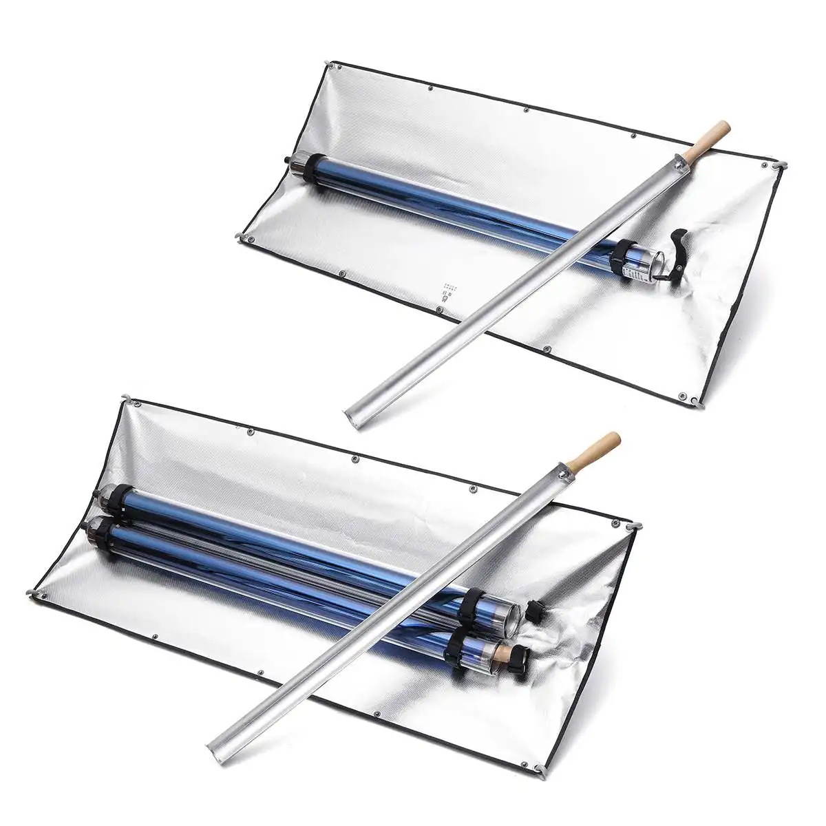  Single/Dual Tube Portable Solar Power BBQ Grill Outdoor Kitchen Camping Oven Fuel Free Stove Cooker