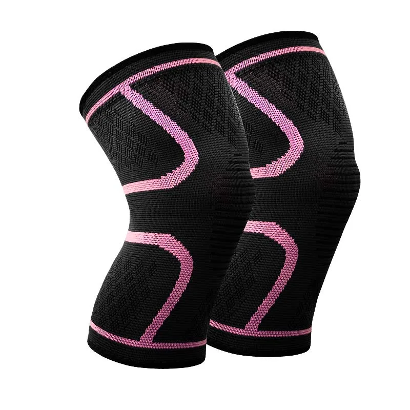 7718-Pink 1 пара эластичные наколенники нейлон спортивные фитнес защитные наколенники шестерни коленный фиксатор поддержка бега Баскетбол волейбол - Цвет: 7718-Pink