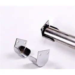Couvercle rond en Tube métallique, support de barre, accessoires de meubles, pied de Protection de barre d'étagère en métal 