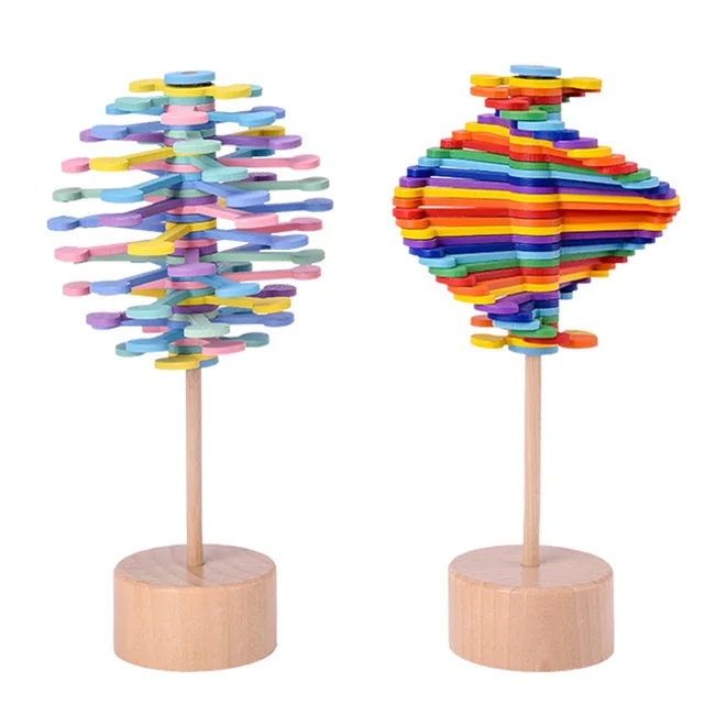 Spiral Lollipops Rotating Spin Toy Wooden Figet Fibonacci Sequence Anxiety And Stress Relief For Adults Kids Antistress 4