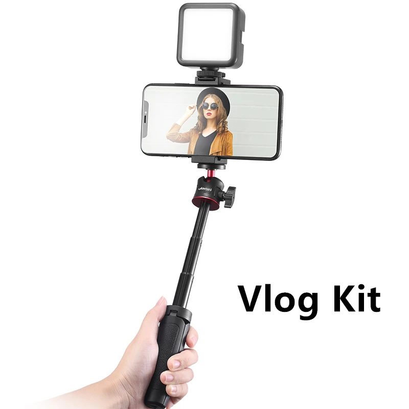 

VTOPEK Vlog Kit Mini LED Video Light Extendable Tripod Cold Shoe Phone Mount Vlog Mount Youtube Live Accessories 5.9-10.6 inch