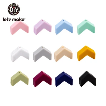 

Let's Make 10pc Silicone Arrow Teether BPA Free Cartoon Silicone Bead Teething Pacifier Clips Chian Making Baby Teether