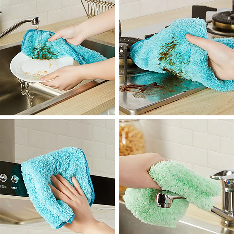 Cleaning Cloth,5 Pack Dish Cloths,10x10 Inches Dish Towels,Super Soft and  Absorbent Kitchen Dishcloths,Fast Drying Microfiber Kitchen Towels,Cotton Dish  Rags(Mix Color) 