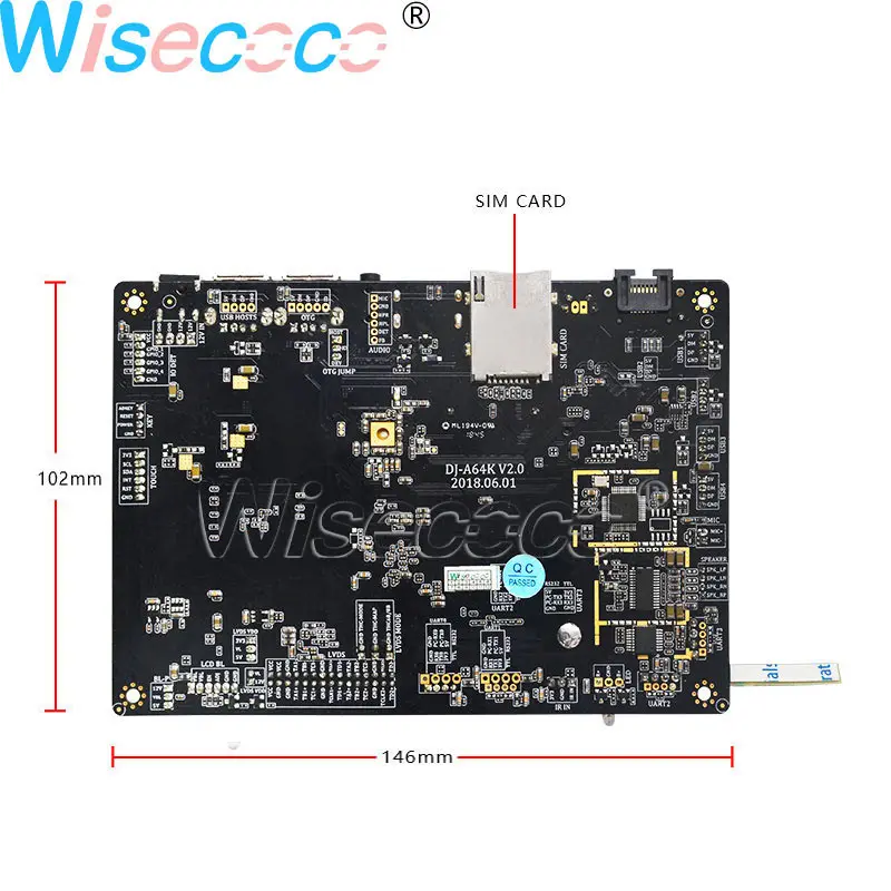 Wisecoco 12,3 дюймов 1920 × 720 ЖК-дисплей Экран бар Дисплей 1000 нит емкостный сенсорный экран Сенсор 50pin низковольтного дифференциального сигнала HDMI VGA плата андроида