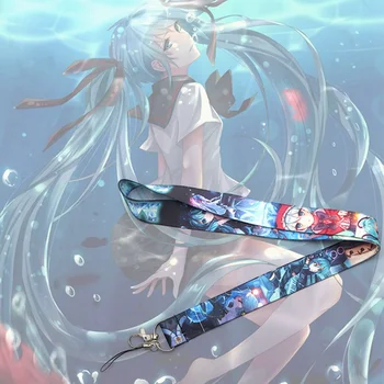 

1 Pc Hot Sale Anime Hatsune Miku Lanyard Keys ID Mobile Phone Neck Strap Toy Action Figure Toy Gift