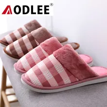 Men's Cotton Slippers Indoors Couple Fashion Simple Winter Slippers Casual Comfortable Lightweight Soft Non-slip Shoes AODLEE