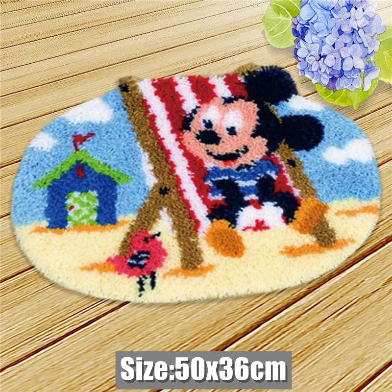 Carpet Embroidery Latch Hook Kit Foamiran Disney Mickey Winnie Undefined Latch Hook Rug Button Pad Package Smyrna Package Carpet 