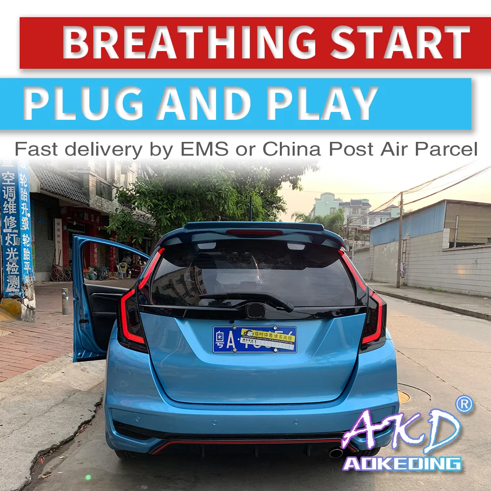 Набор для автостайлинга для HONDA Fit Jazz задние фонари- светодиодный задний фонарь светодиодные задние фары DRL+ тормоз+ Реверсивный+ Динамический сигнал поворота