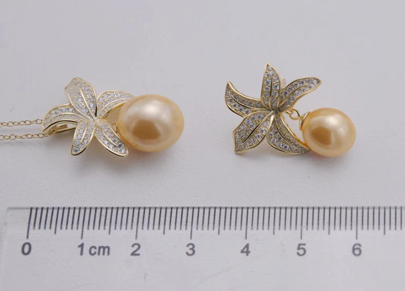 MeiBaPJ Real 925 Sterling Silver Starfish Fashion Jewelry Set Natural Pearl Pendant Earrings Wedding Jewelry for Women
