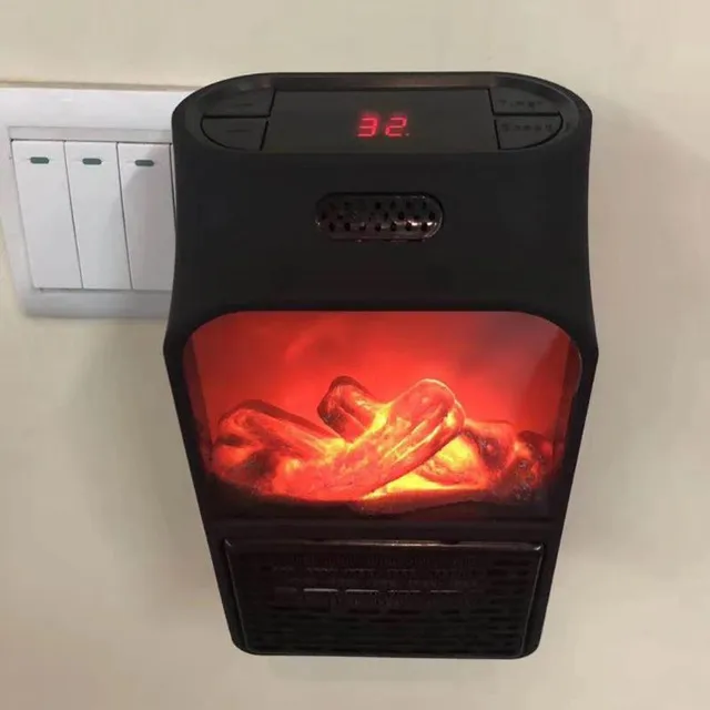 900W Mini Elektromos Fali Outlet Lángfűtés Eu Plug-In Air Warmer Ptc Kerámia Fűtő Kályha Hűtő Háztartási Fal Praktikus Ventilátor - Image 3