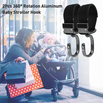 

2pcs/ Baby Hanger Baby Bag Stroller Hooks Pram Rotate 360 Degree Cart Hook Baby Stroller Accessories