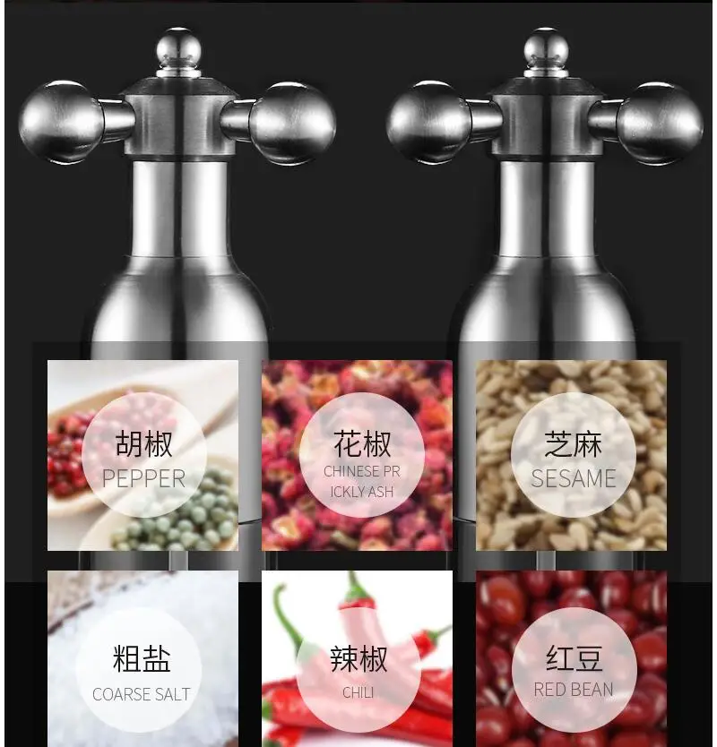 RSCHEF The transparent glass pepper mill supplies kitchen supplies stainless steel seasoning bottles with shelves