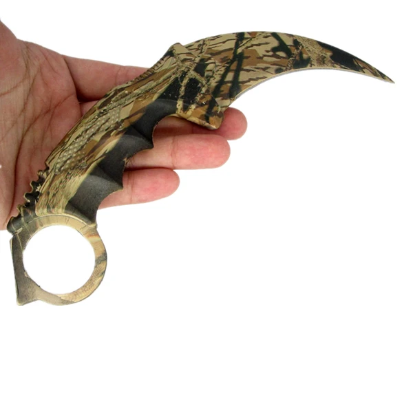 Изумруд атака csgo бой Тактический коготь Открытый CS strike camp hike defense karambit счетчик нож настоящий боевой GO hawkbill - Цвет: Camo