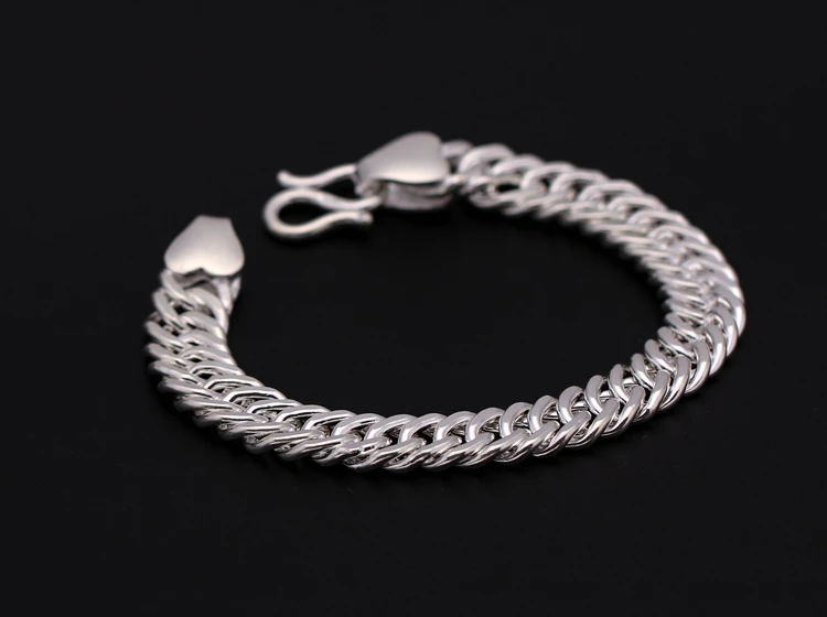 BOCAI S990 Pure Silver Jewelry Fashion Rider Chain Trendy Handmade Men's and Women's Bracelets