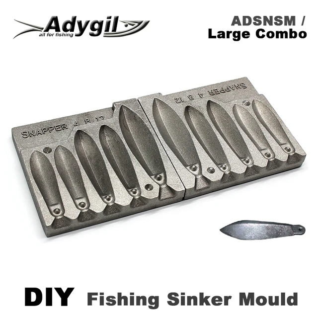 Adygil DIY Fishing Snapper Sinker Mould ADSNSM/Large Combo Snapper Sinker  112g 224g 336g 5 Cavities