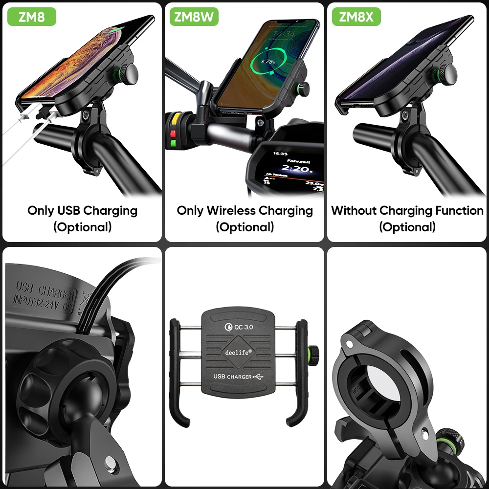 Deelife мотоцикл мобильный телефон держатель с USB зарядное устройство QC 3 0 для