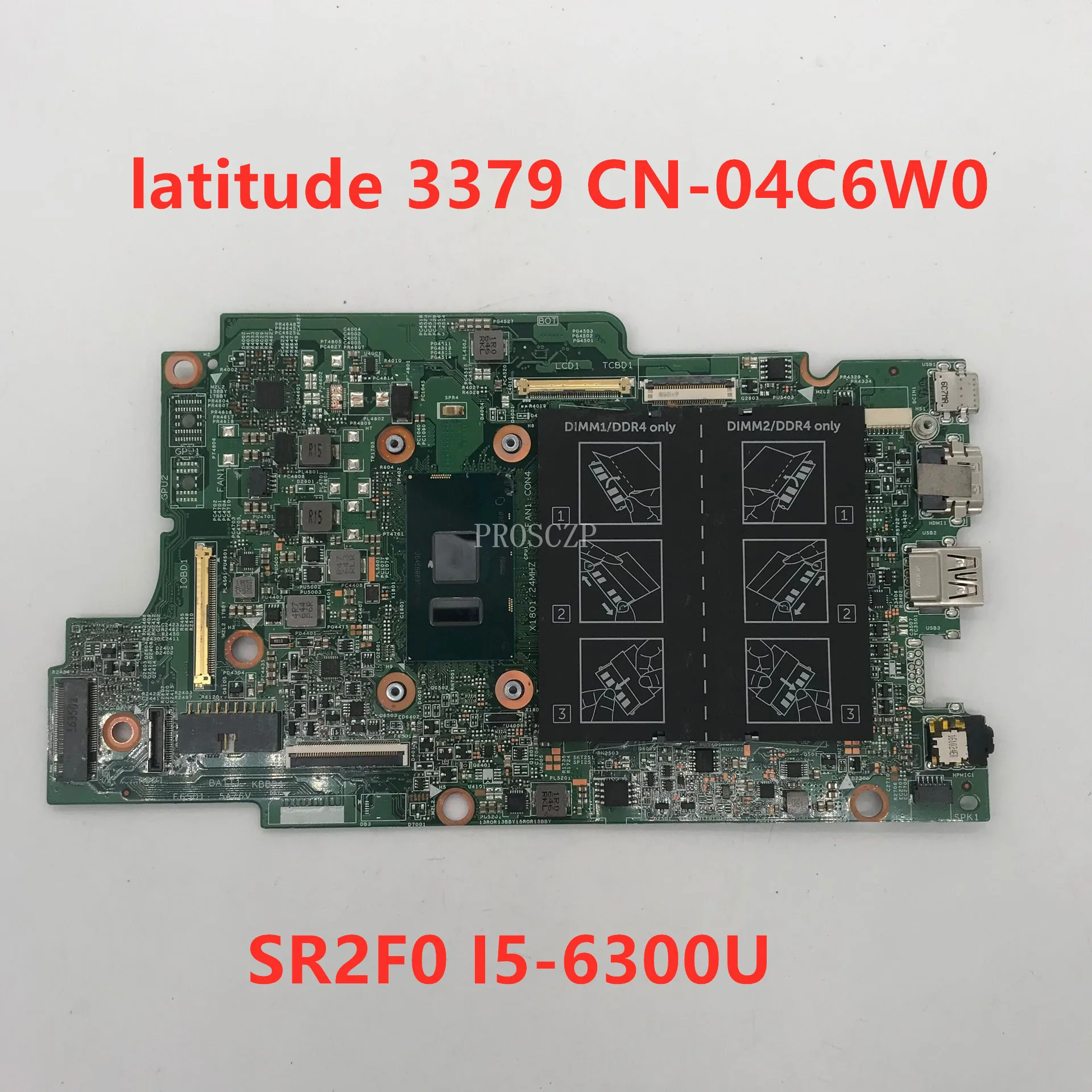Для Latitude 13 3379 Материнская плата ноутбука CN-04C6W0 04C6W0 4C6W0 с SR2F0 I5-6300U Процессор совместимость