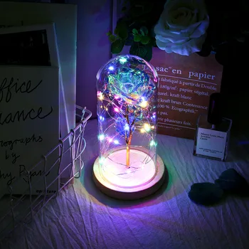 

Enchanted Forever Rose Flower In Glass LED Light Valentine's Day Xmas Decoration